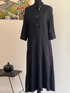 NWT Studio Nicholson Women's Black Button-Front Long Dress, Size US 6